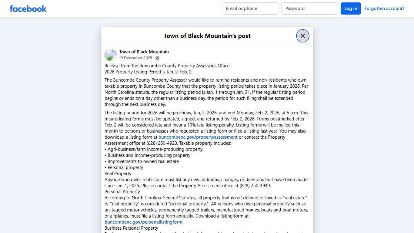 Release from the Buncombe County... - Town of Black Mountain Facebook