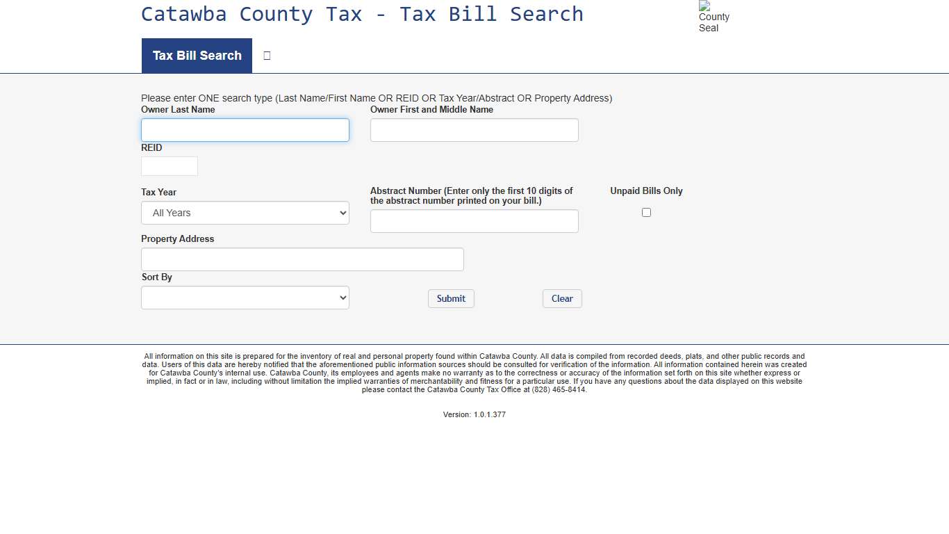 Tax Bill Search